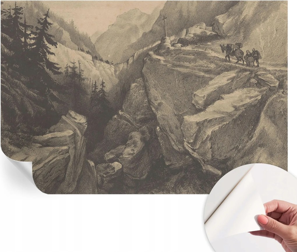 Mosható öntapadós fotótapéta étkezőbe Festői hegyek 104x70 cm