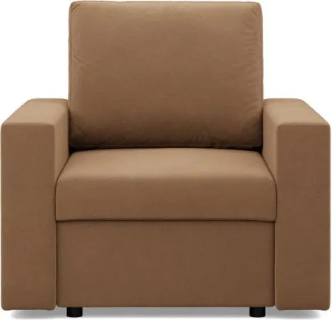 Zeus fotel, egyenes kartámasz, szövet anyag, hab töltet, barna