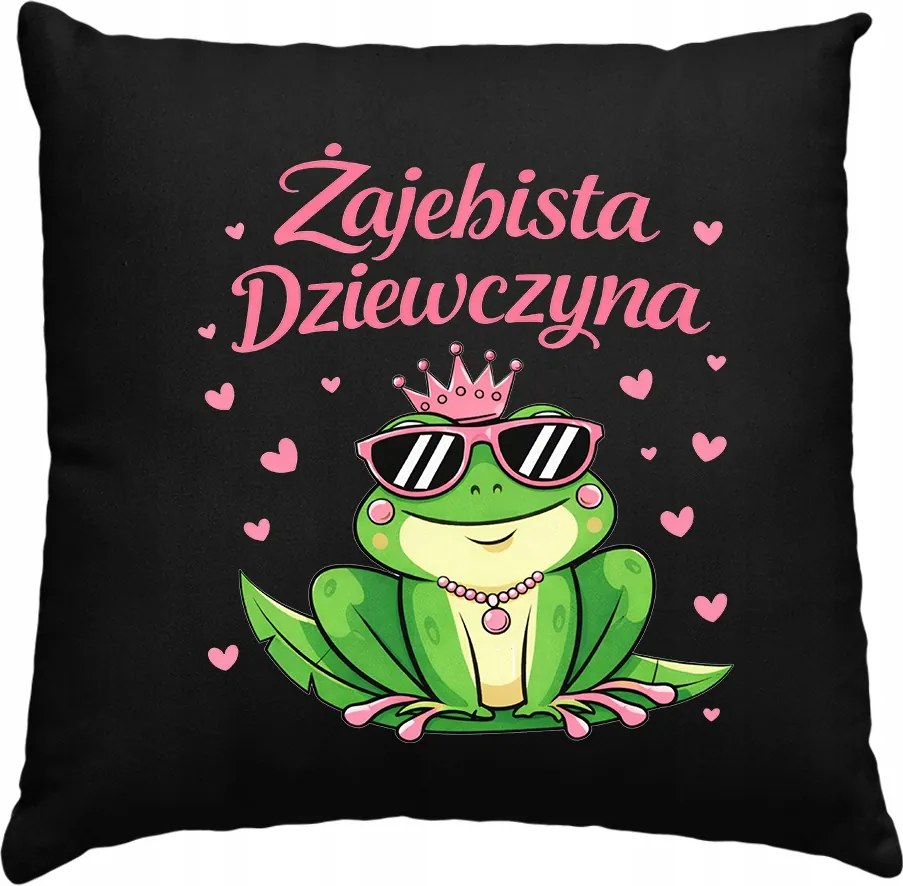 Békás Lány párna Ajándék Lányoknak Nőknek Fekete