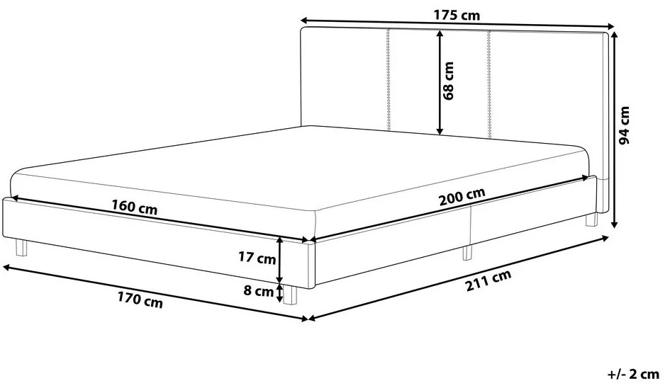 Franciaágy 160 cm ALVIA (ágyráccsal) (szürke). 1007081