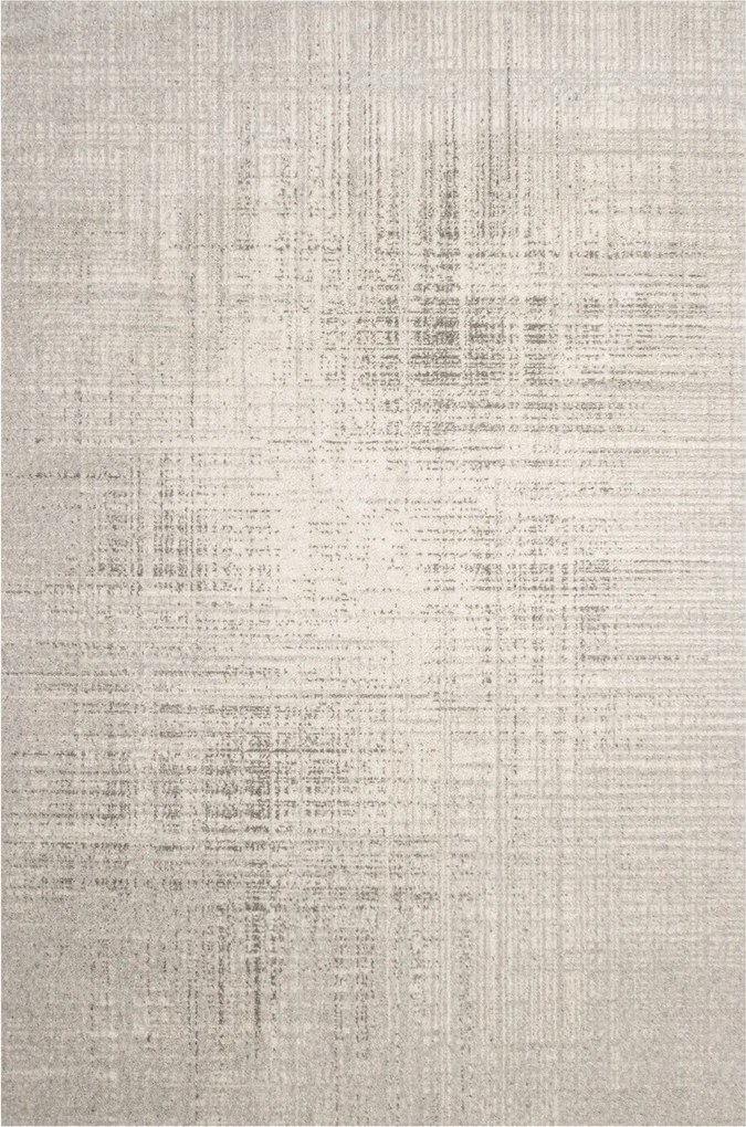 Kockás Gyapjú Szőnyeg Finom Mintás Rite Szürke Krém Isfahan-m 133x180 cm