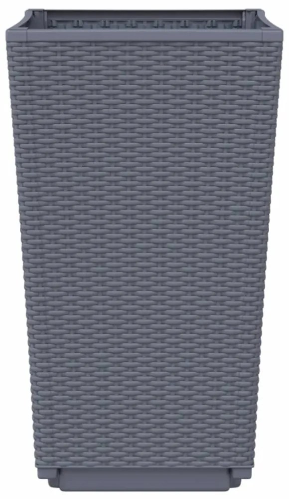 4 db kékszürke polipropilén kerti ültetőláda 32,5 x 32,5 x 57 cm