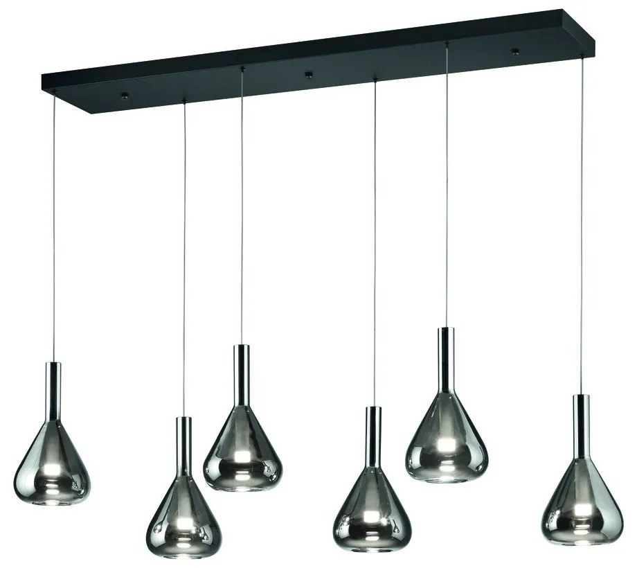 Fekete LED függőlámpa üveg búrával Cipera – CINQUE