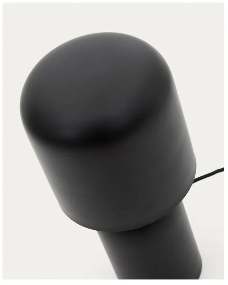Fekete asztali lámpa fém búrával (magasság 28 cm) Monze – Kave Home
