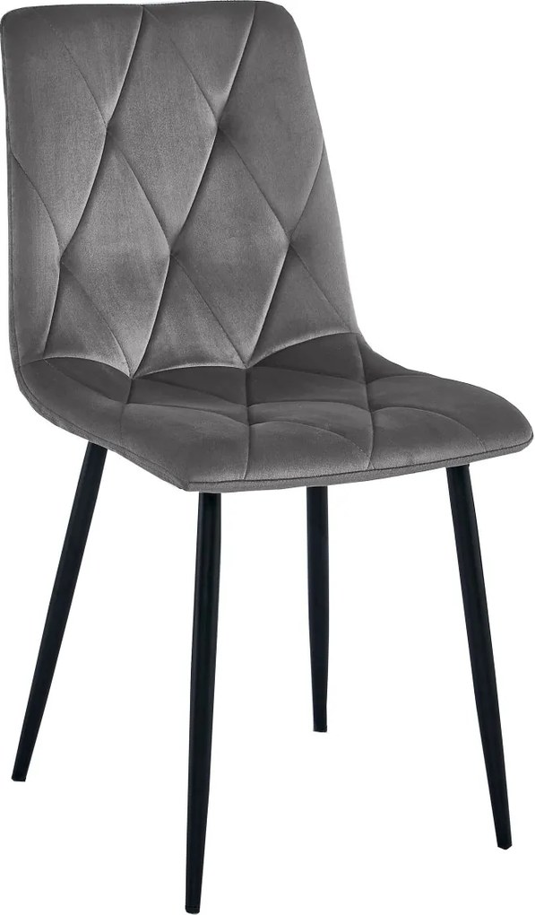 AKCIÓ sötétszürke bársonyos étkezőszék LIBRA fekete lábakkal II. minőség