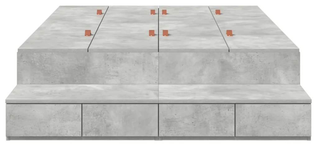 Tároló Ágykeret Beton Szürke 120x190 cm