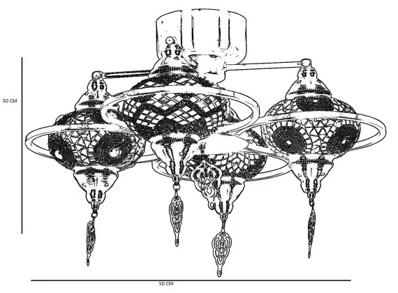 Felületre szerelhető csillár  YENI 4xE27/40W/230V réz