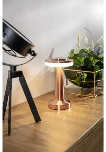 Lámpa Asztali Monum, 3W, 200lm, DC 5V, 1A,3000 K, 3 fokozatú fényerő, akkumulátor 1800 mAh, rosegold
