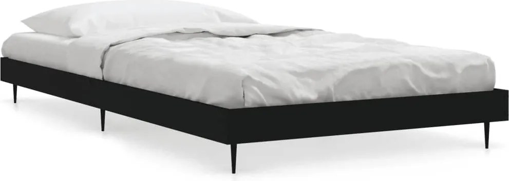 vidaXL fekete szerelt fa ágykeret 90 x 200 cm