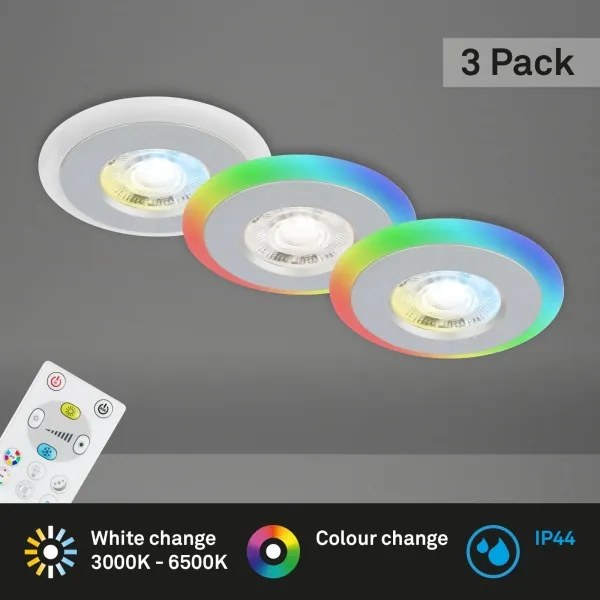 Briloner - KÉSZLET 3x LED RGBW Dimmelhető fürdőszobai lámpa LED/5W/230V IP44 + távirányító