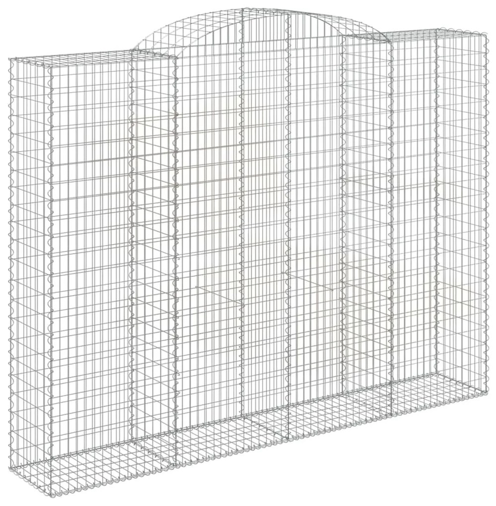 6 db íves horganyzott vas gabion kosár 300x50x220/240 cm