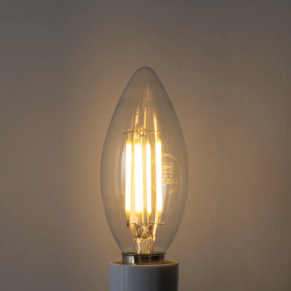 5 darabos E14 3 lépésben szabályozható LED izzó B35 átlátszó 4W 450 lm 2700K