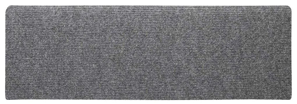 30 db öntapadós lépcsőszőnyeg, világosszürke, téglalap alakú széllel, 65 x 21 x 4 cm
