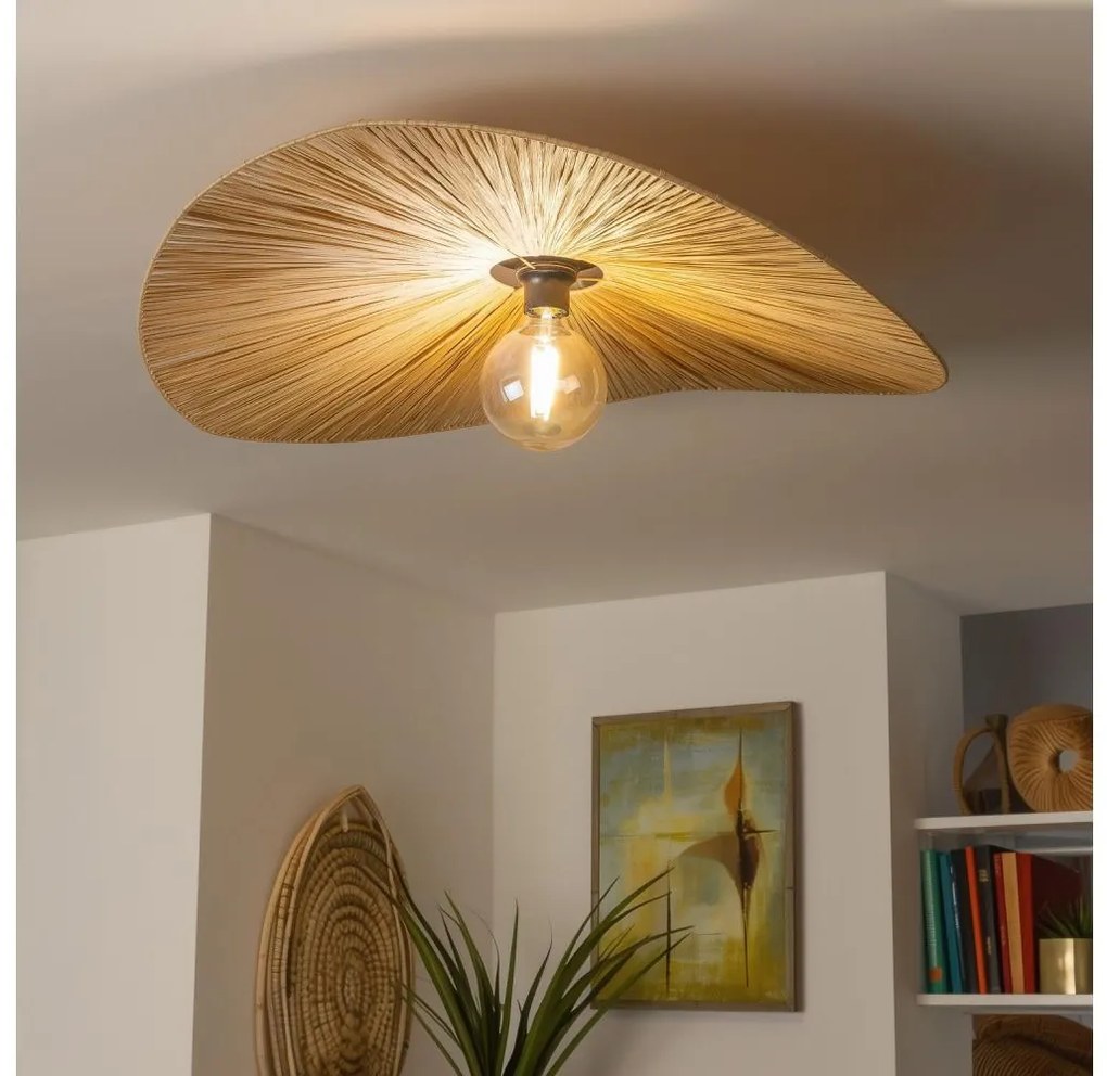 Brilagi - LED felületre szerelhető csillár CERIA BOHO 1xE27/40W/230V Ø 80 cm raffia