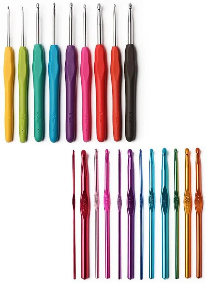 Horgoló készlet színes fonalakkal, kiegészítőkkel ajándék válltáskában