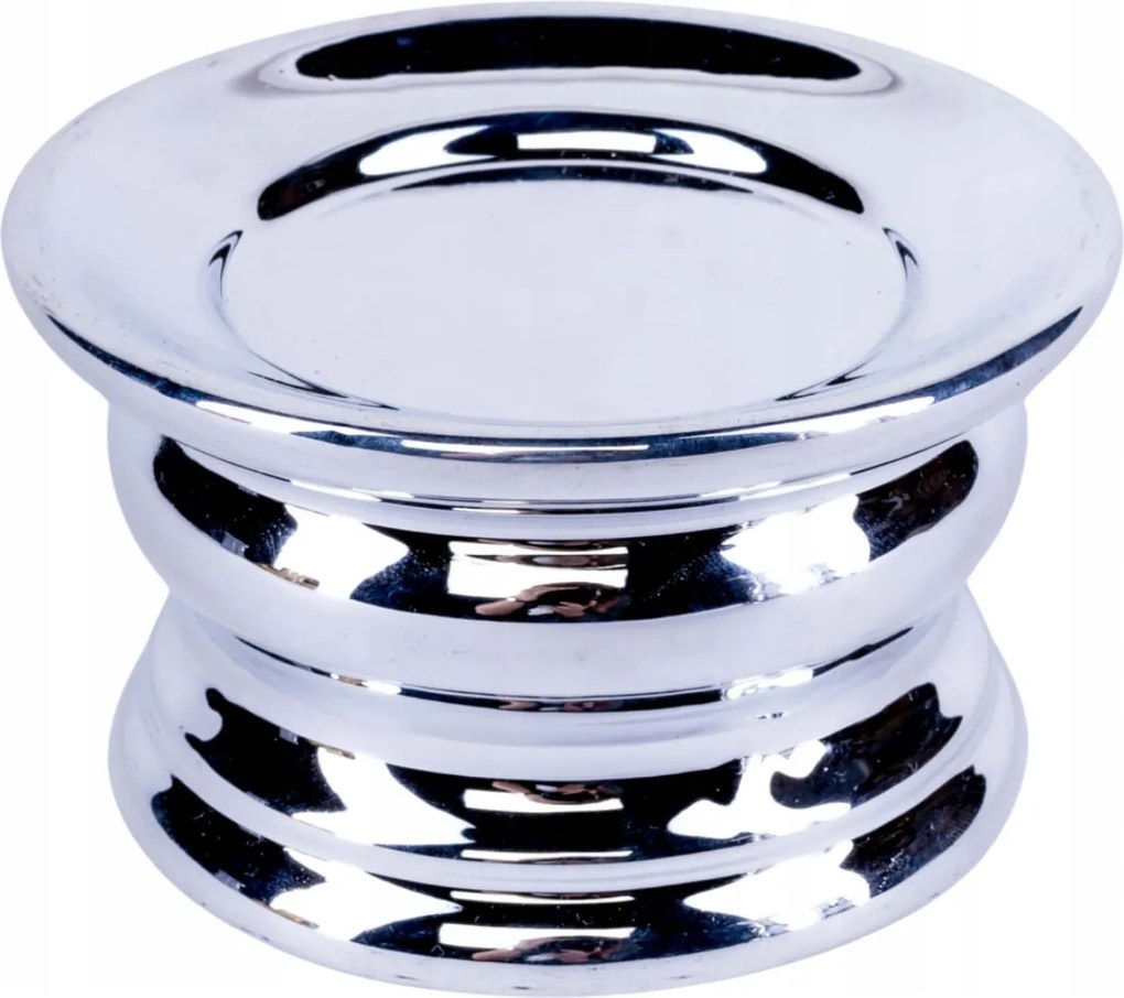 Kerámia teamécsestartó Xs világos ezüst 10 cm magas