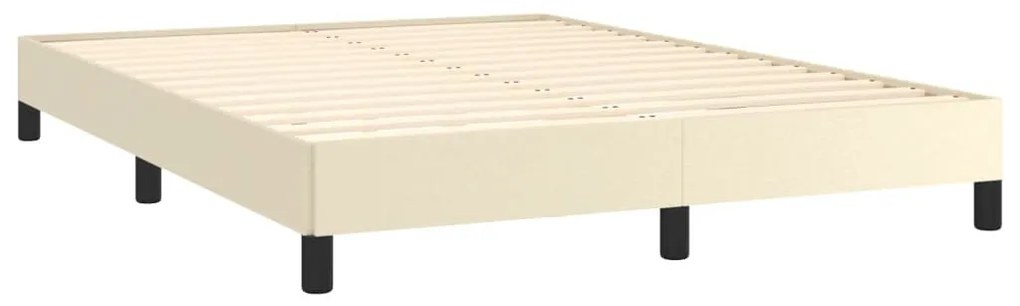 krémszínű műbőr ágykeret 140x200 cm