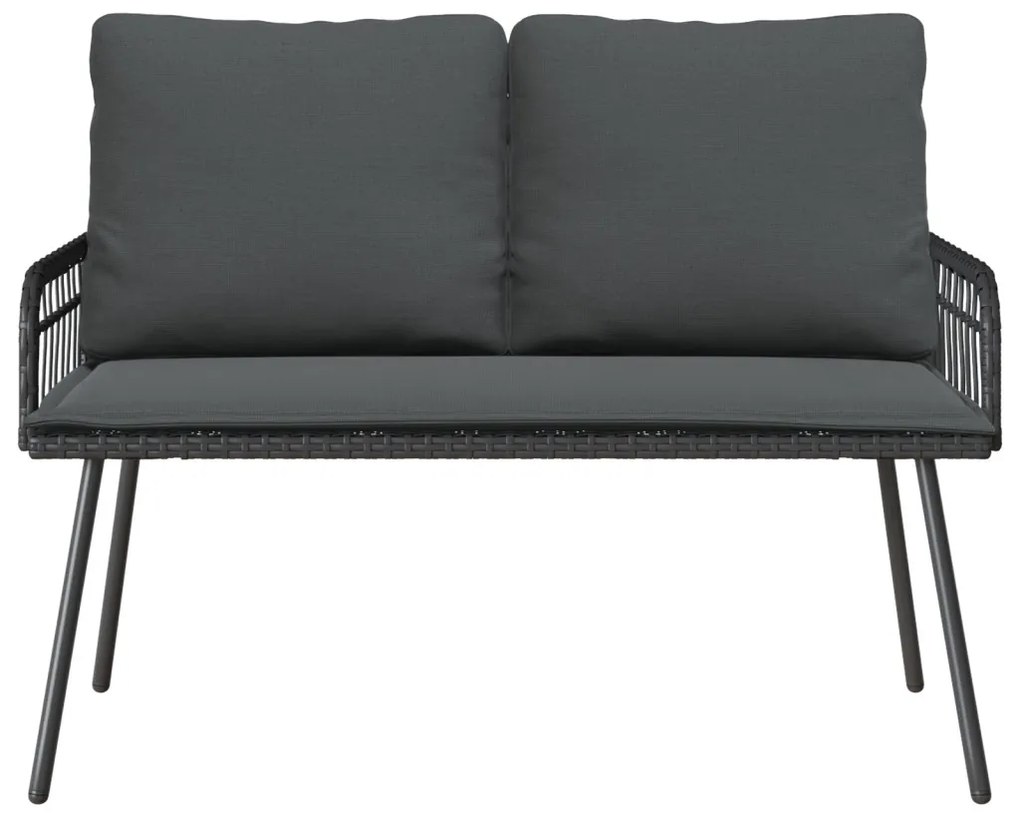 Kerti Pad Fekete 114x64x78 cm Polirattan