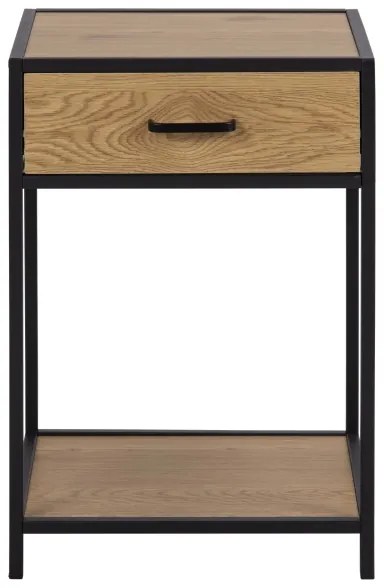 SARON éjjeliszekrény tölgy/fekete