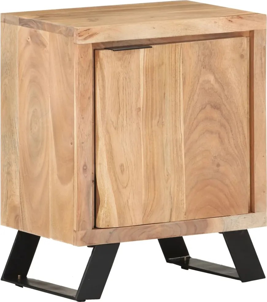 vidaXL tömör akácfa éjjeliszekrény természetes szélekkel 40x30x50 cm