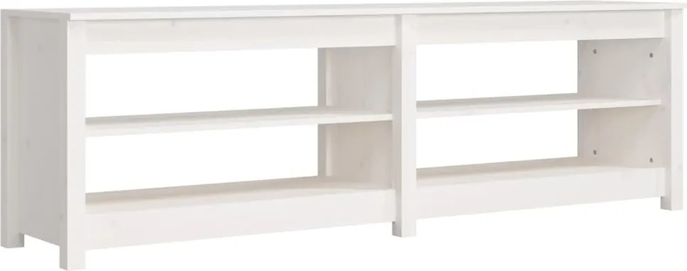 vidaXL fehér tömör fenyőfa cipőtároló pad 160x36,5x50 cm
