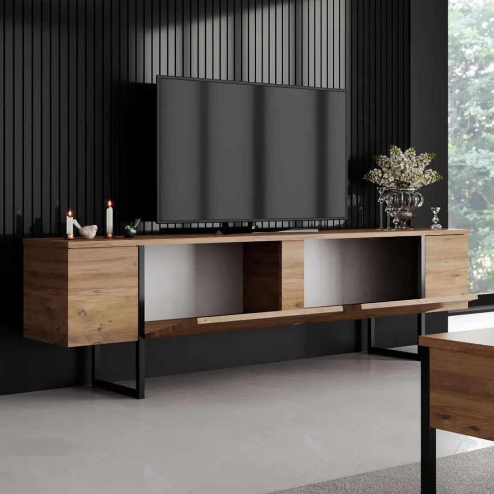 Luxe - atlanti fenyő/fekete TV-állvány