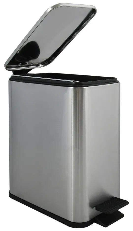 Matt ezüstszínű acél pedálos szemetes 5 l Erik – Spirella