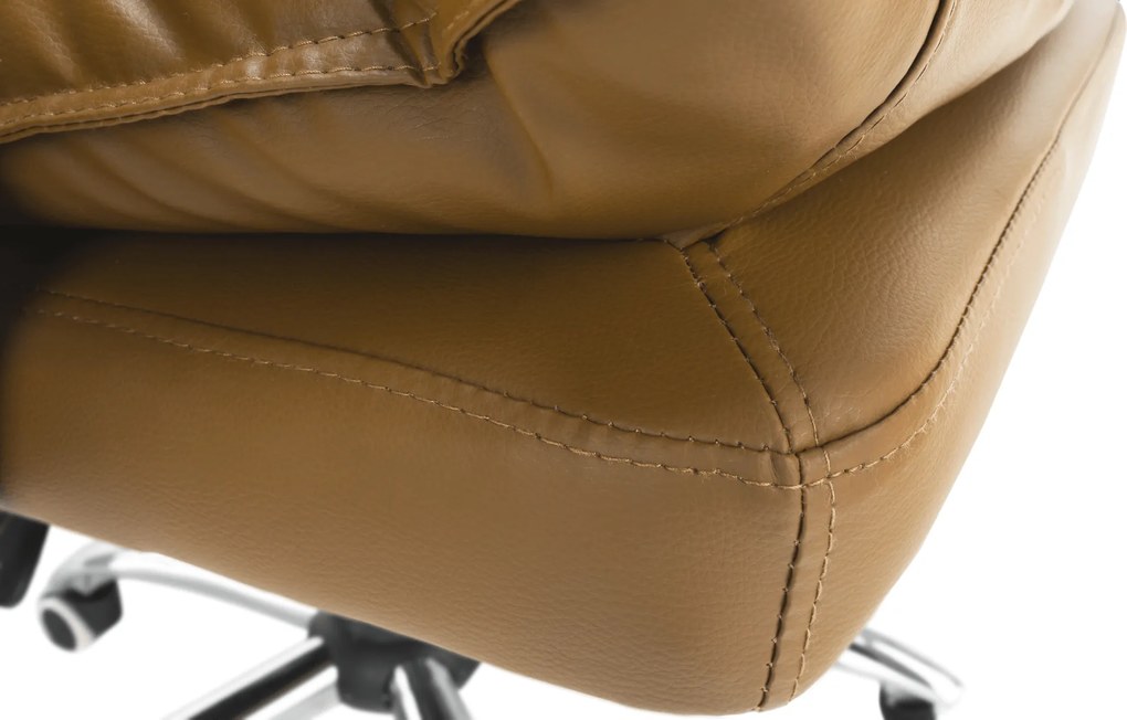 Irodai szék lábtartóval, textilbőr barna, DRAKE