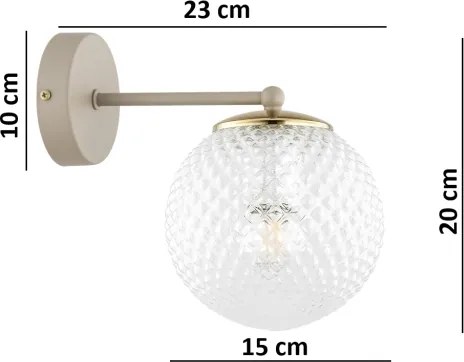 Brilagi - Fali lámpa STELLA 1xE27/60W/230V bézs/arany