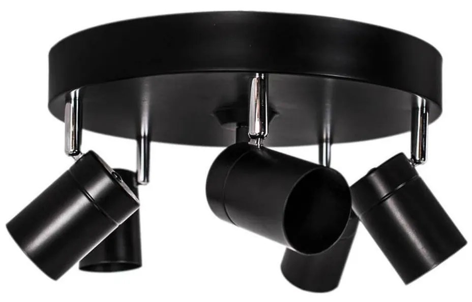 ByRydens 4200730-4002 - CORRECT spotlámpa, 5xGU10/7W/230V, fekete, átmérő 30 cm