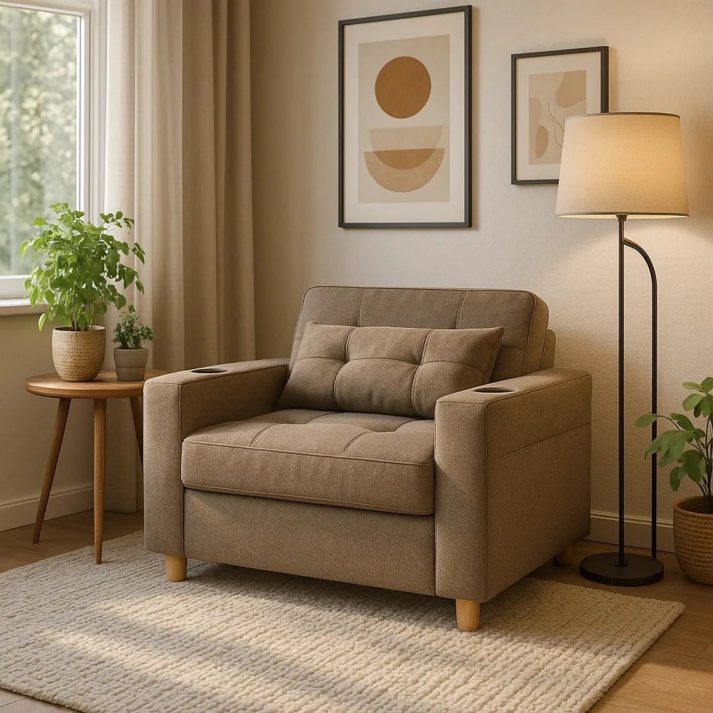 Fotel Rozkładany SOLOR Beżowy