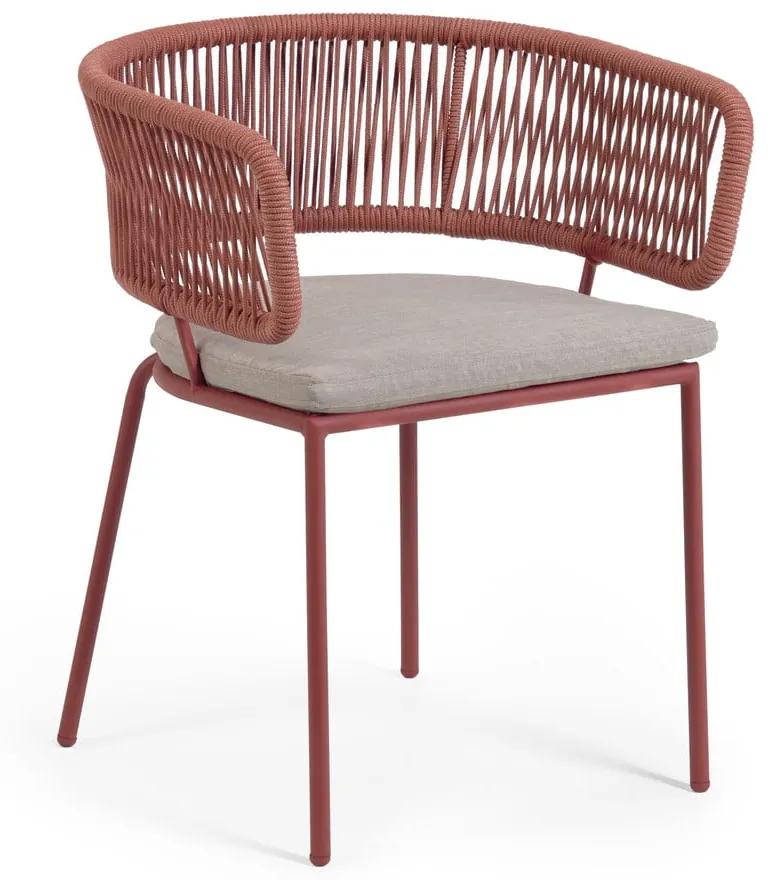Nadin acélszerkezetű kerti szék barna húrozással - La Forma