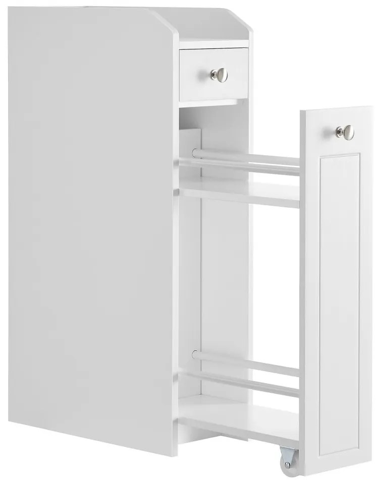 Keskeny fürdőszoba szekrény, fehér, 18x40x70cm