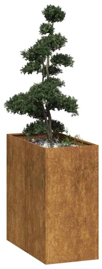 ültető rozsdás 40x80x80 cm időjárásálló acélból