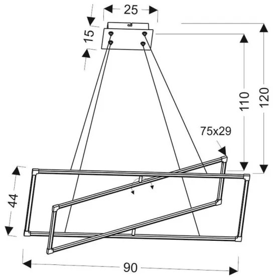 LED Csillár zsinóron KSEROS LED/45W/230V