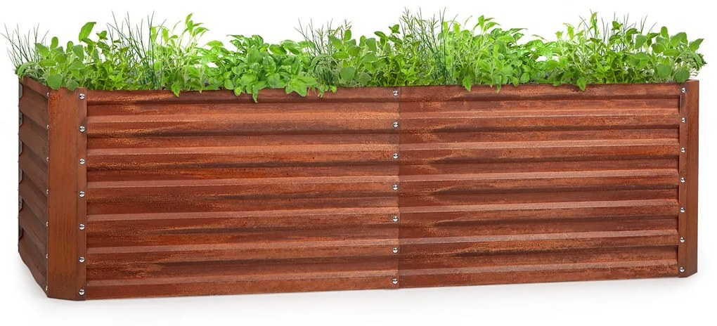 Blumfeldt Rust Grow, magaságyás, kerti magaságyás, horganyzott acéllemez, rozsdás kivitel