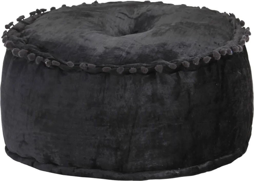 vidaXL antracitszürke kerek bársony puff 40 x 20 cm