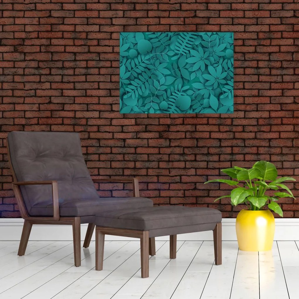 A levelek képe (üvegen) (70x50 cm)