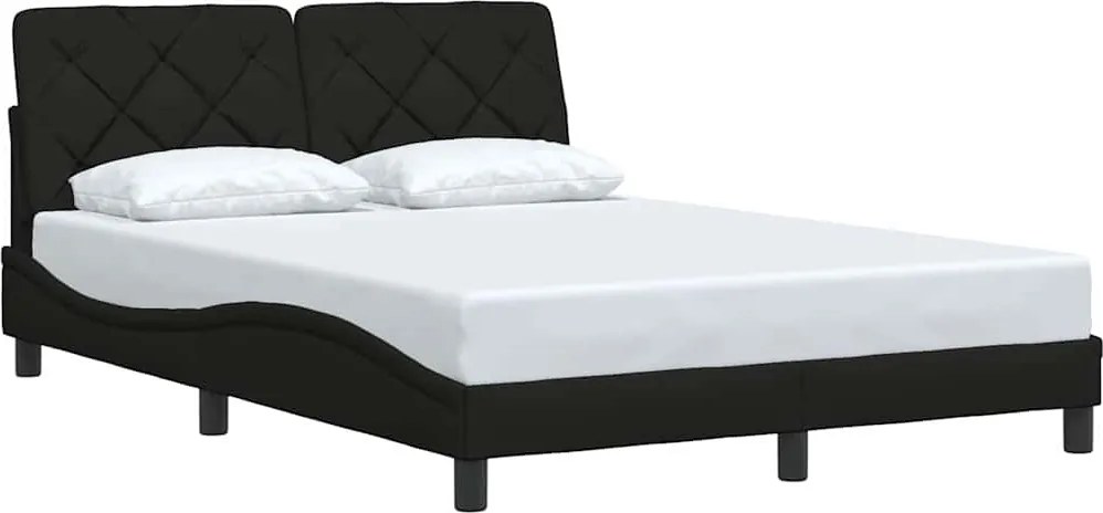 vidaXL fekete szövet ágykeret matrac nélkül 140 x 190 cm