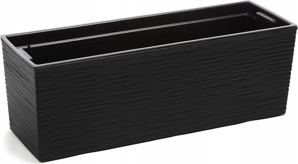 Erkélyláda virágtartó fekete véső virágtartó 19x56 cm