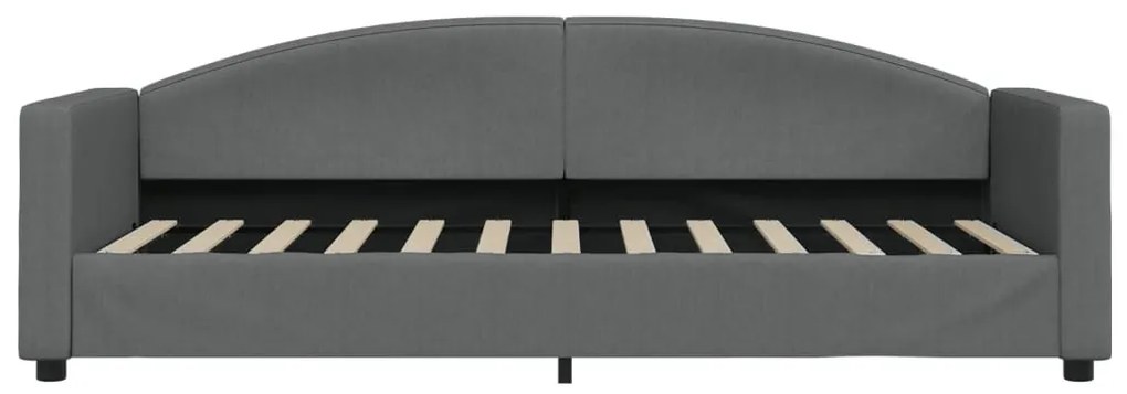 sötétszürke kihúzható szövet heverő 80 x 200 cm