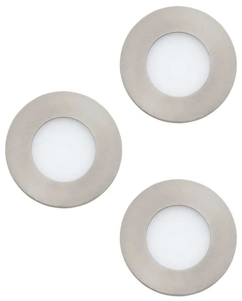 Eglo 98634 Fueva 1 fürdőszobai süllyesztett LED panel, IP44, matt nikkel, 1050 lm, 3000K melegfehér, beépített LED, 3x2,8W, IP20, IP44