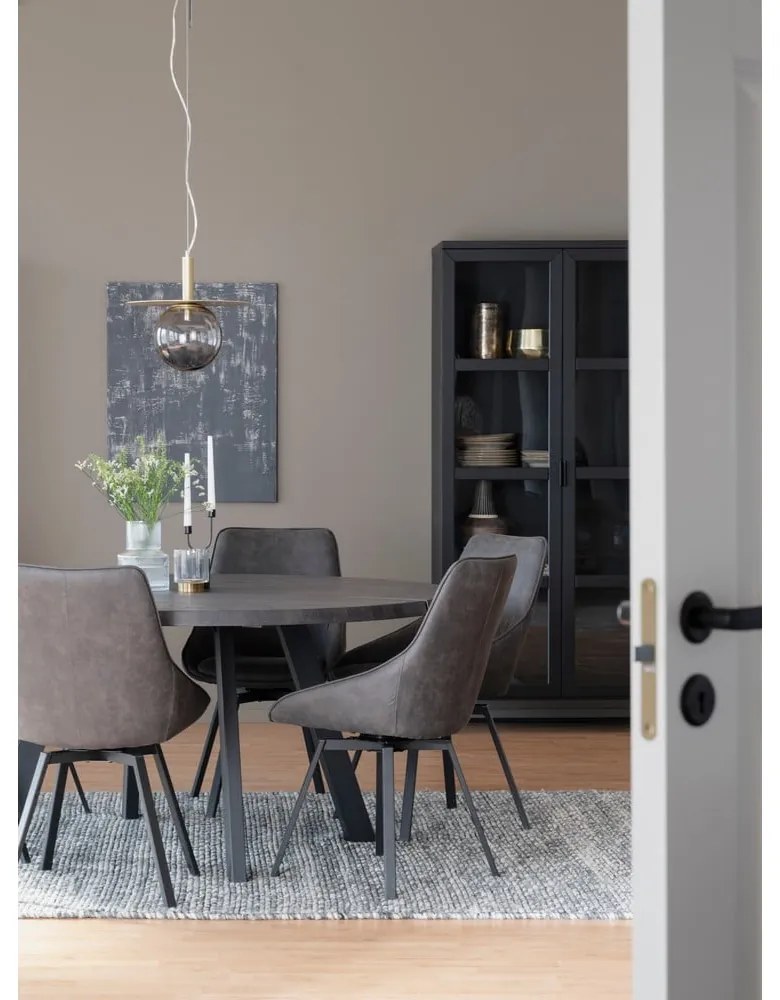 Fekete tölgyfa tálalószekrény 95x195 cm Everett - Rowico