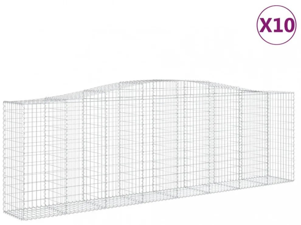 10 db íves horganyzott vas gabion kosár 400x50x120/140 cm