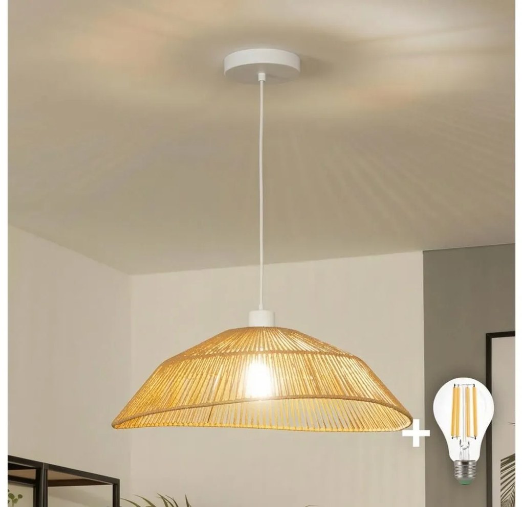 Brilagi - LED csillár kábelen CERIA BOHO 1xE27/40W/230V átm. 50 cm barna