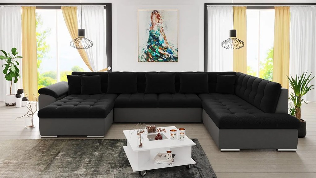 Sarok ülőgarnitúra Talia (B)  (öko-bőr Soft 029 + Kronos 07). 1059447