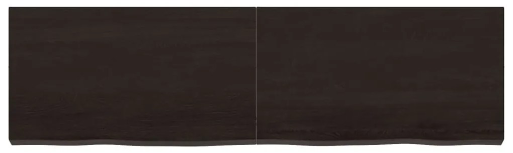 sötétbarna kezelt tömör tölgyfa asztallap 140x40x(2-6) cm