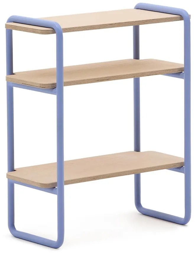 Világoskék-natúr színű függő gyerek könyvespolc kőrisfa dekorral 60x70x28 cm Tinn – Kave Home