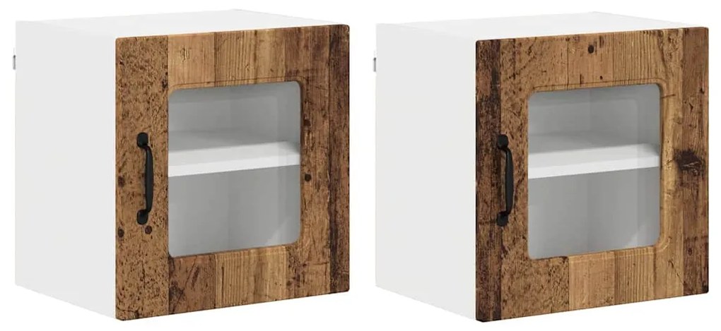 Fali konyhaszekrény 2 pcs Öreg fa 40 x 31 x 40 cm Faanyag