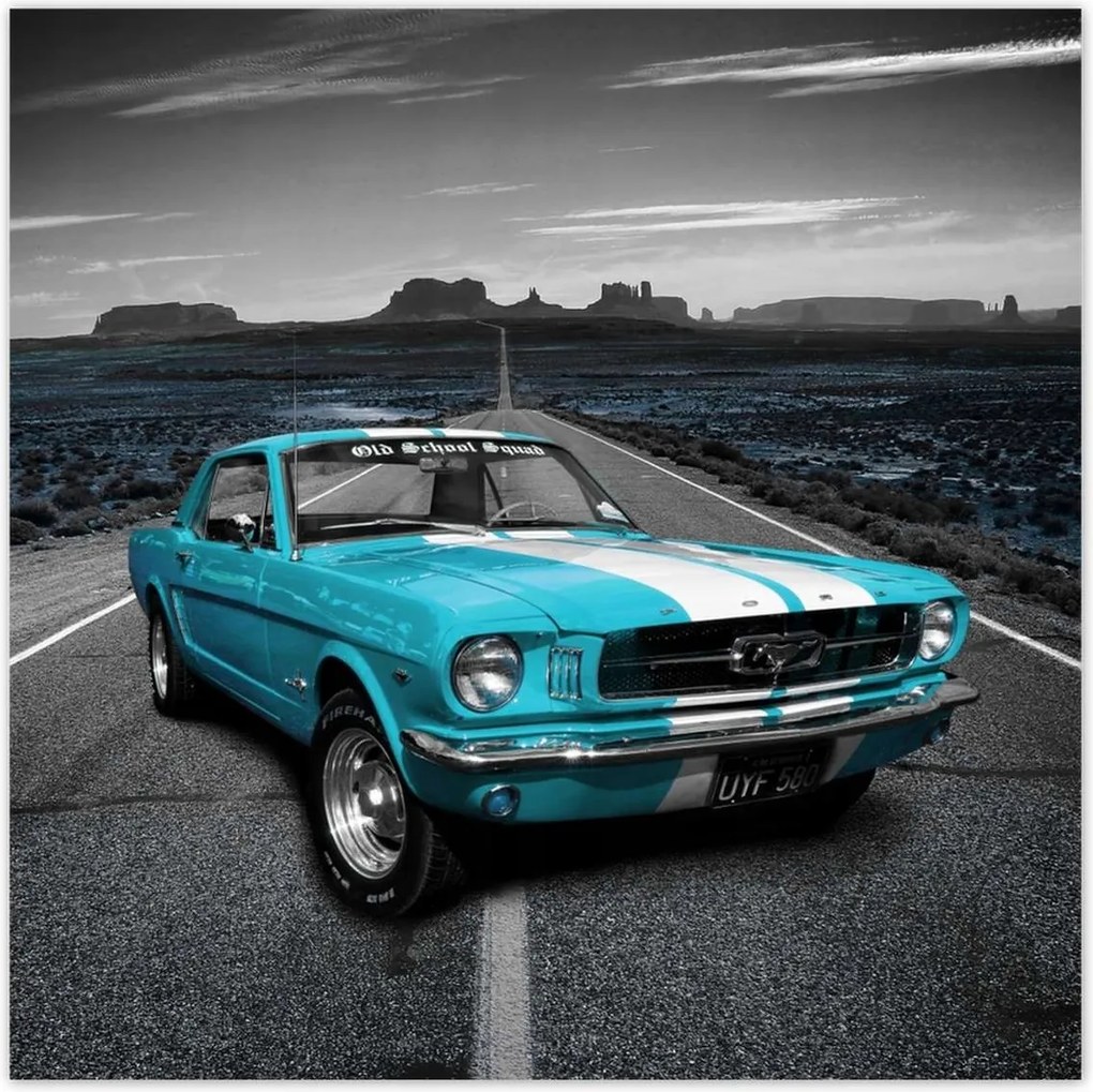 Poszter 70x70 Kék Ford Mustang